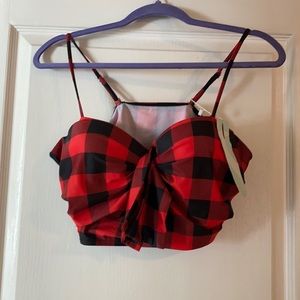 Plaid Bikini Top